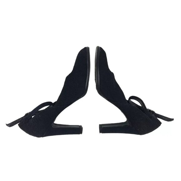 BCBG MAXAZRIA Womens Black Round‎ Toe Ankle Strap Block Pump Heel Size US 7.5 B - Picture 6 of 9